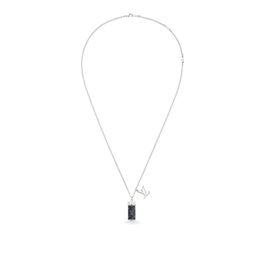 Louis Vuitton Monogram Eclipse Charms 18K Gold Necklace
