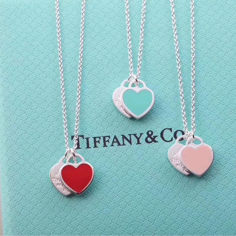 Pink Double Heart Necklace