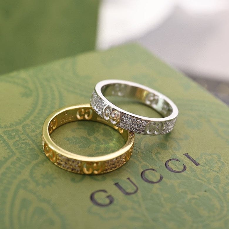 Gucci Double Icon Full Diamonds 18K Gold Ring