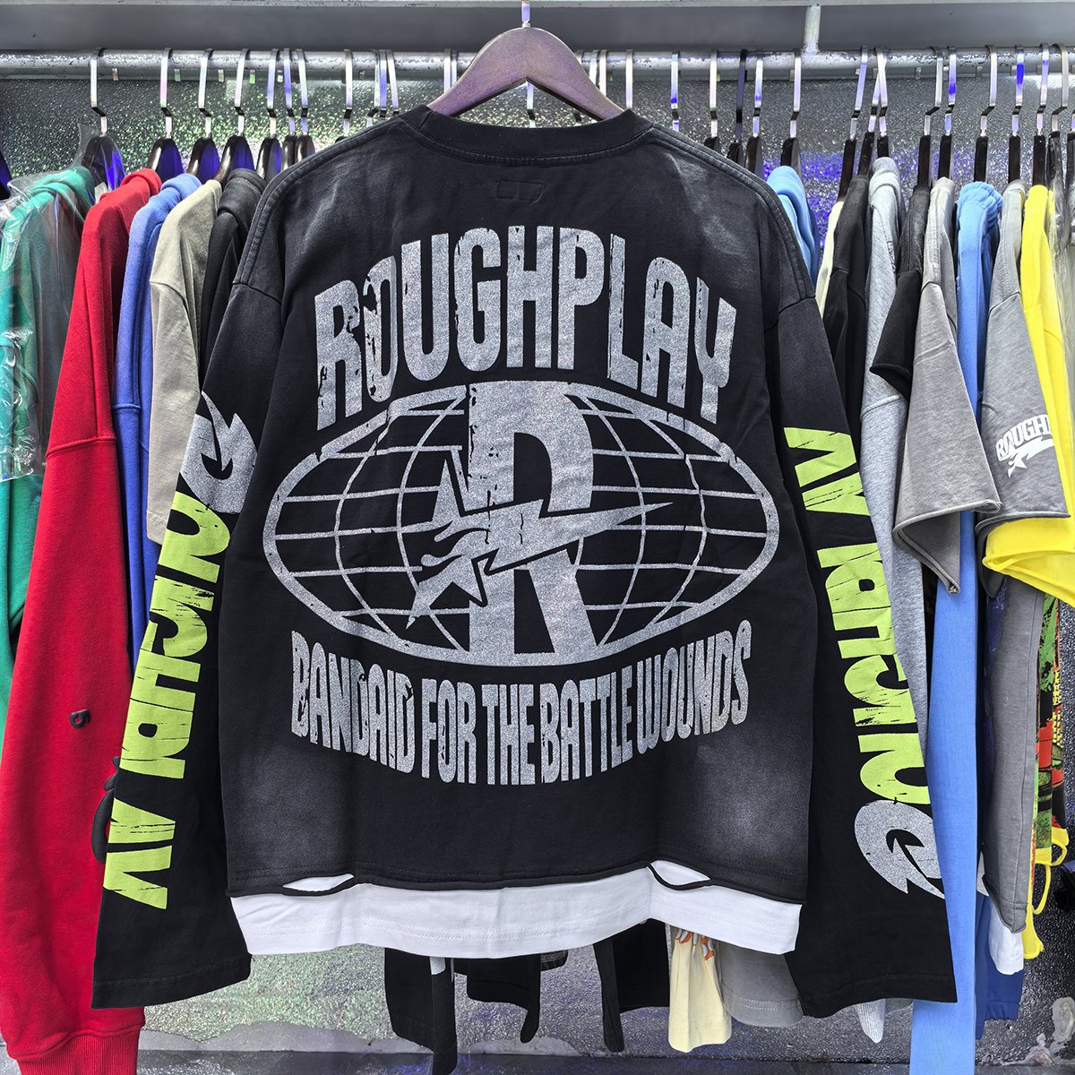Rough Play Power Skull Long-Sleeve T-Shirt — context
