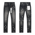 Purple Brand Black Distressed Paint Splatter Jeans — hero