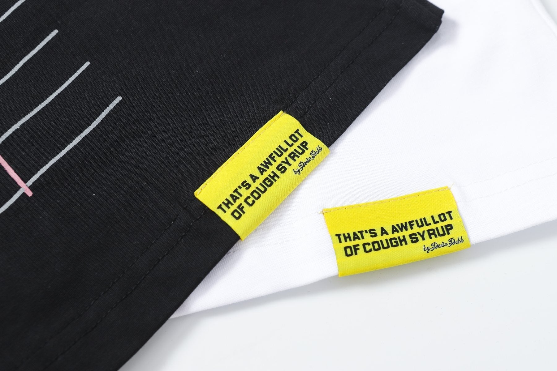 THAT'S A AWFUL LOT OF COUGH SYRUP Front & Back Graphic T-Shirt — fabric_closeup