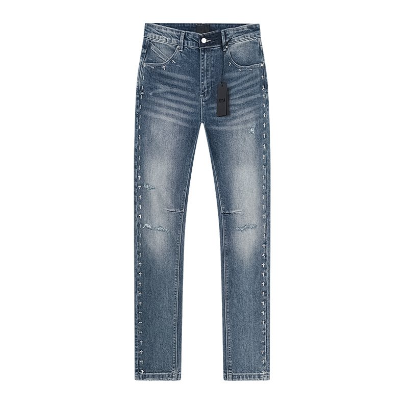 RTA Bryant Skinny Cross-Embellished Jeans — front