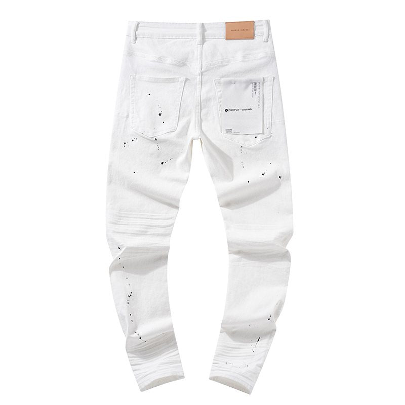 Purple Brand Paint-Splatter Distressed Jeans — back