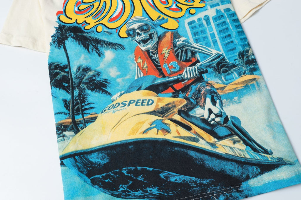 Godspeed Watersports Skeleton Graphic T-Shirt — detail