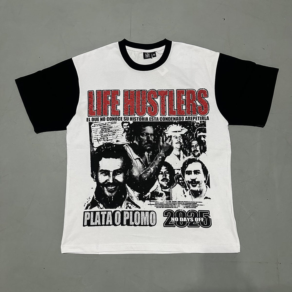 Life Hustlere Plata o Plomo Graphic T-Shirt — front