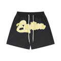 MIXED EMOTION Black Front Graphic Appliqué Shorts — hero