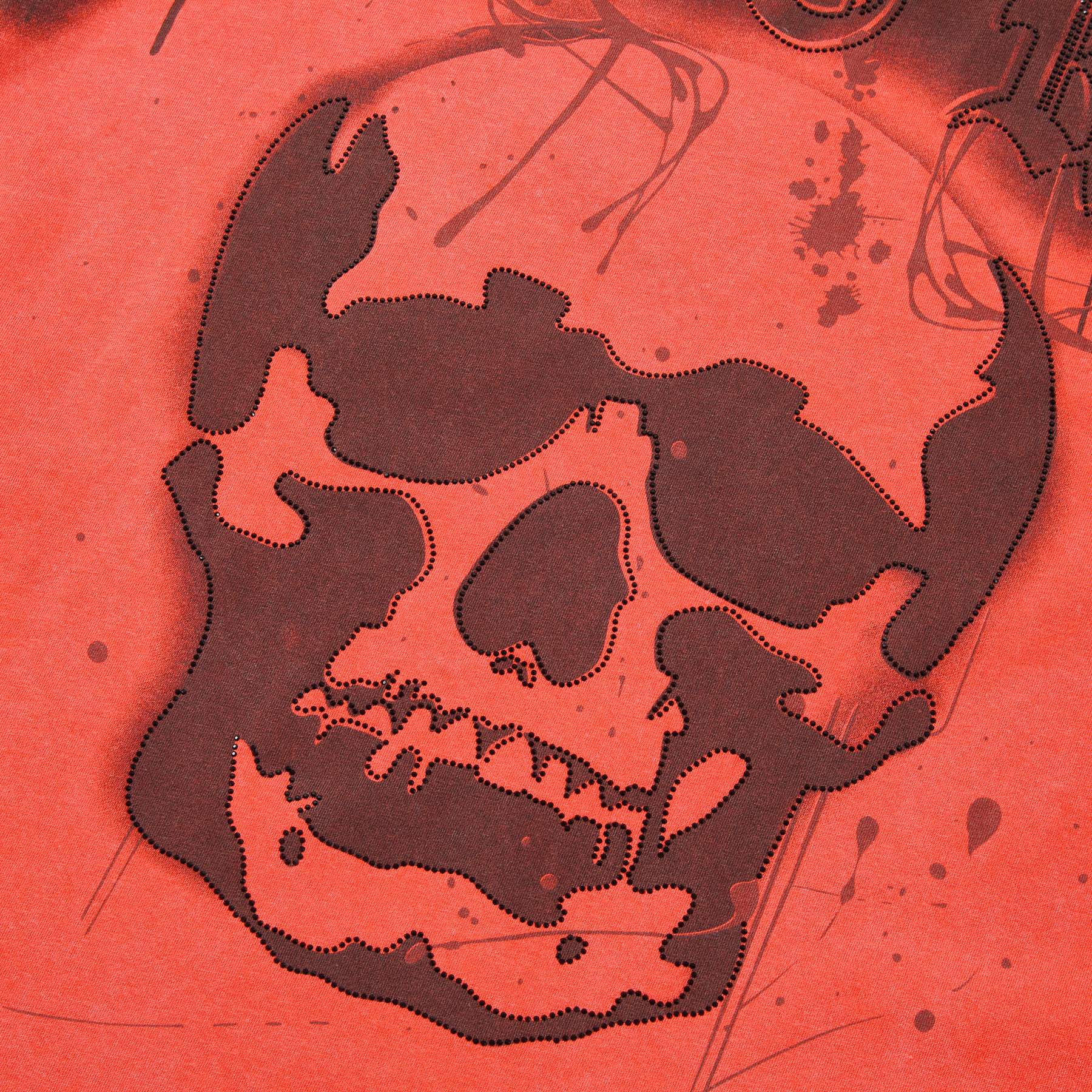 FIRST ROW Skull Rhinestone Graphic T-Shirt — detail