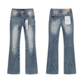 Purple Brand Light Blue Distressed Flare Jeans — hero