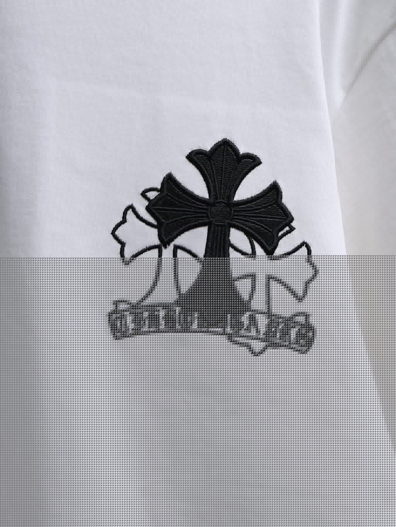 Chrome Hearts Cross & Floral Embroidered T-Shirt — detail