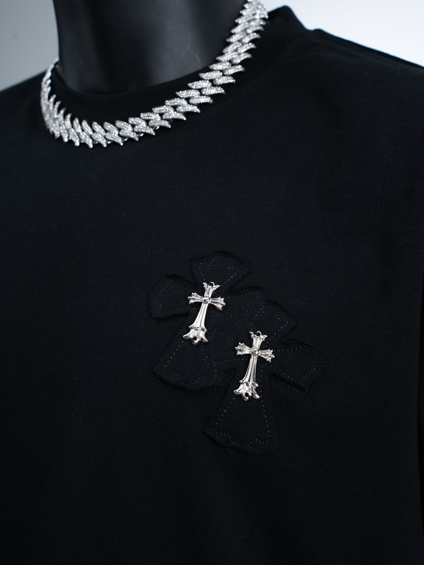 Chrome Hearts Slogan Cross Graphic T-Shirt — detail