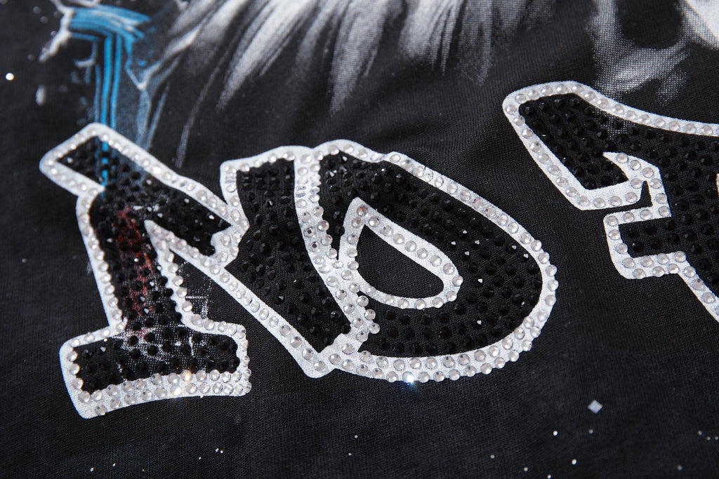 BKYS Revival Rhinestone Portrait Graphic T-Shirt — detail