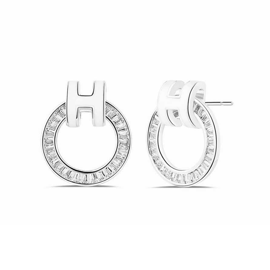 Hermes Clic Diamond 18K Gold Earrings