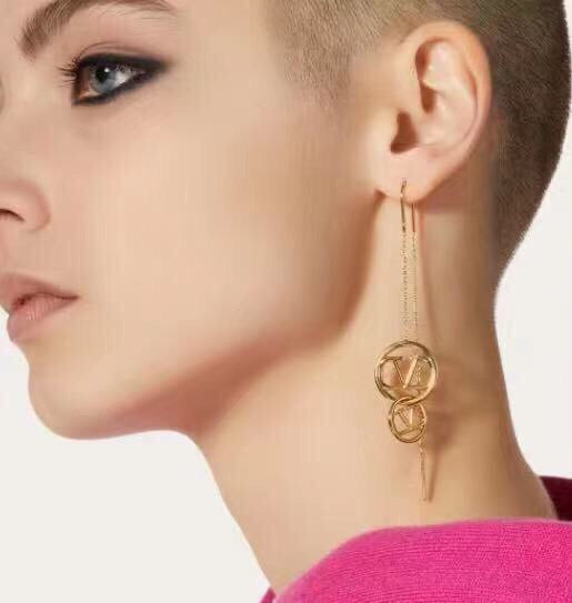 Valentino Long 18K Gold Earrings