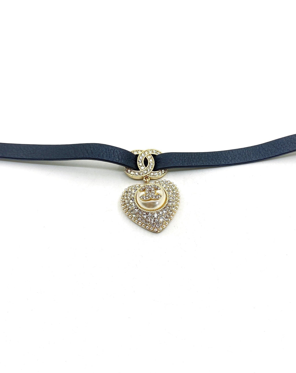 Chanel 2021 Leather Choker 18K Gold Necklace