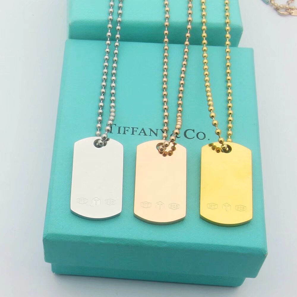 Tiffany 1837 Makers I.D. Tag Pendant 18K Gold Necklace