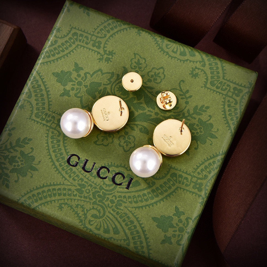 Gucci Double Blondie Pendant 18K Gold Earrings