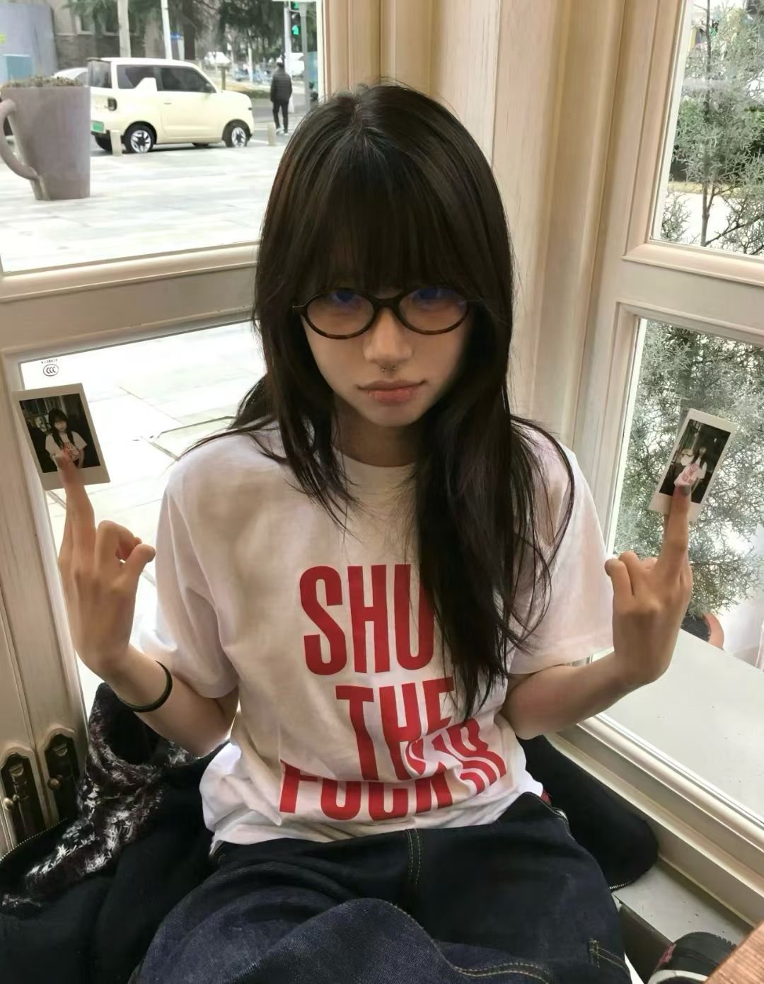 Supreme Shut The Fuck Up Graphic T-Shirt — model
